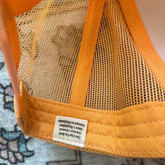 Men's Orange and Yellow Hat - Picture 3 of 3